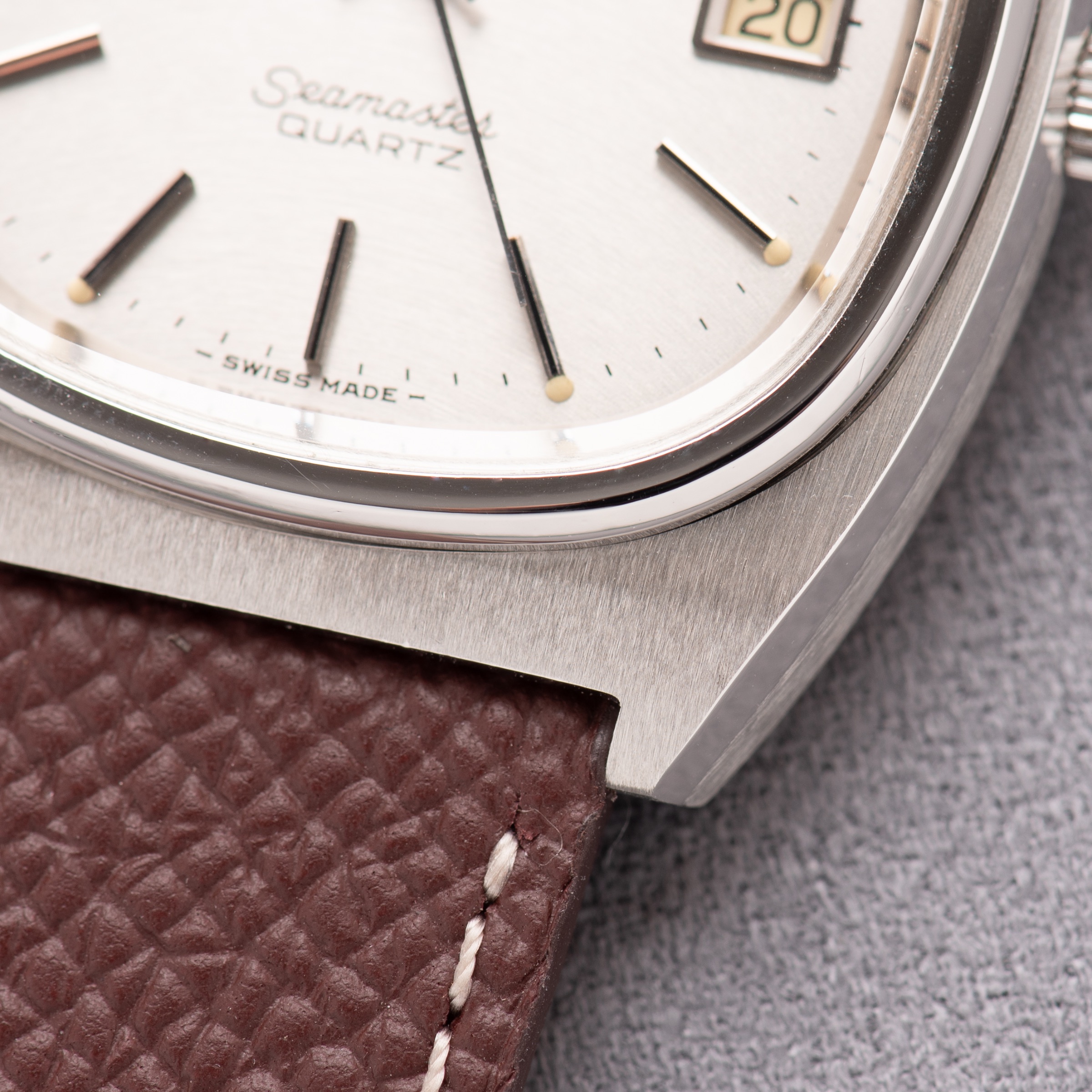 View of Omega Seamaster Quartz — silver dial — Ref. 196.0115 — 1977